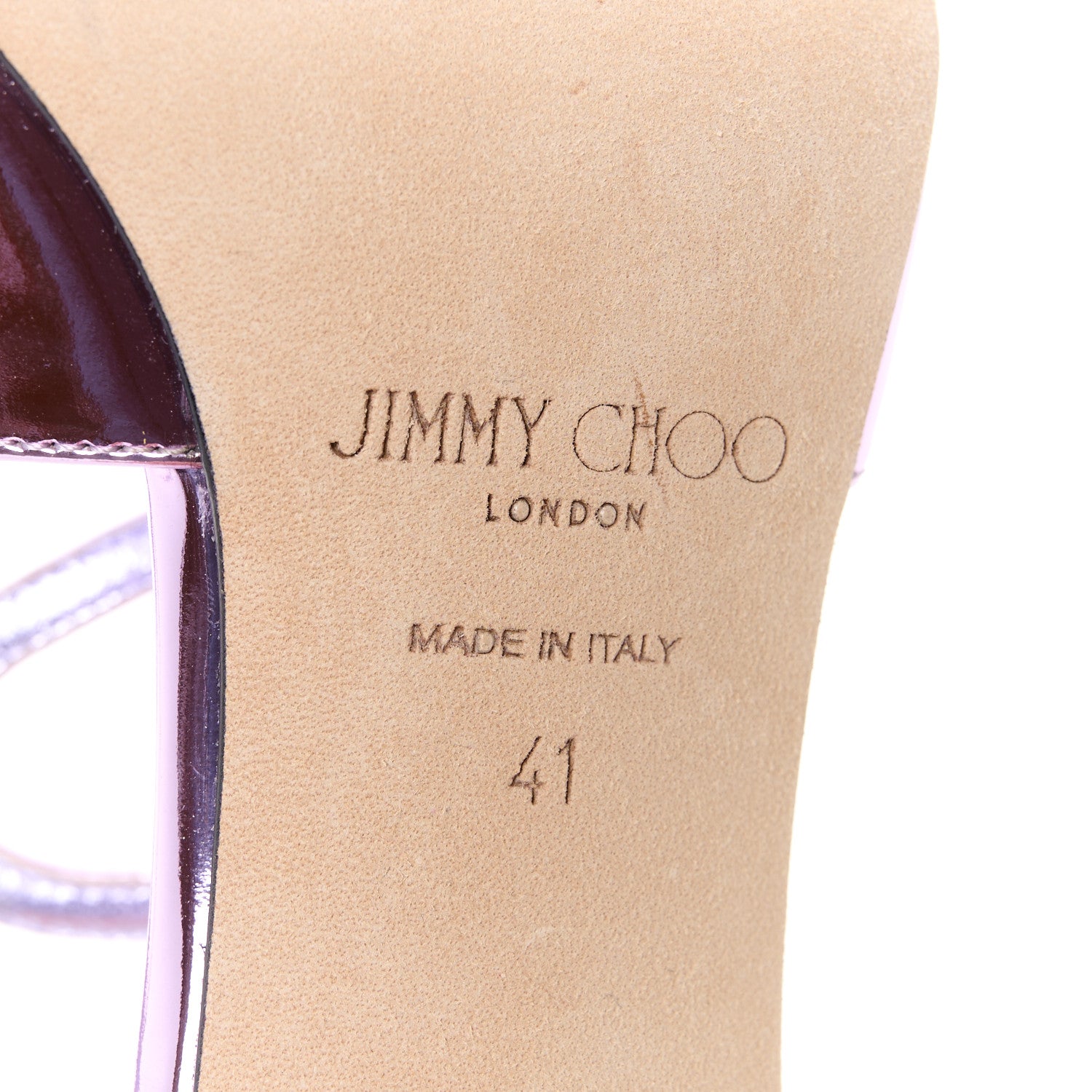 Jimmy Choo Metallic Calfskin Anise 95 Sandals 39.5 Purple 6 of 10