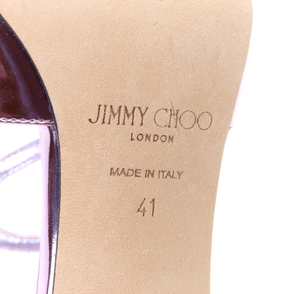 Jimmy Choo Metallic Calfskin Anise 95 Sandals 39.5 Purple 6 of 10