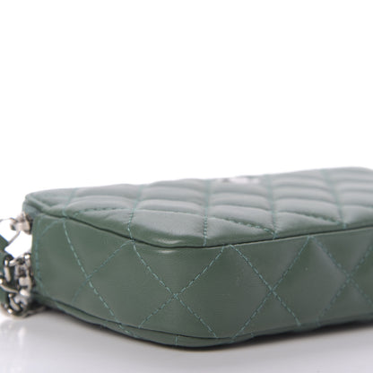 Chanel Lambskin Quilted Small Clutch With Chain Green 6 of 11