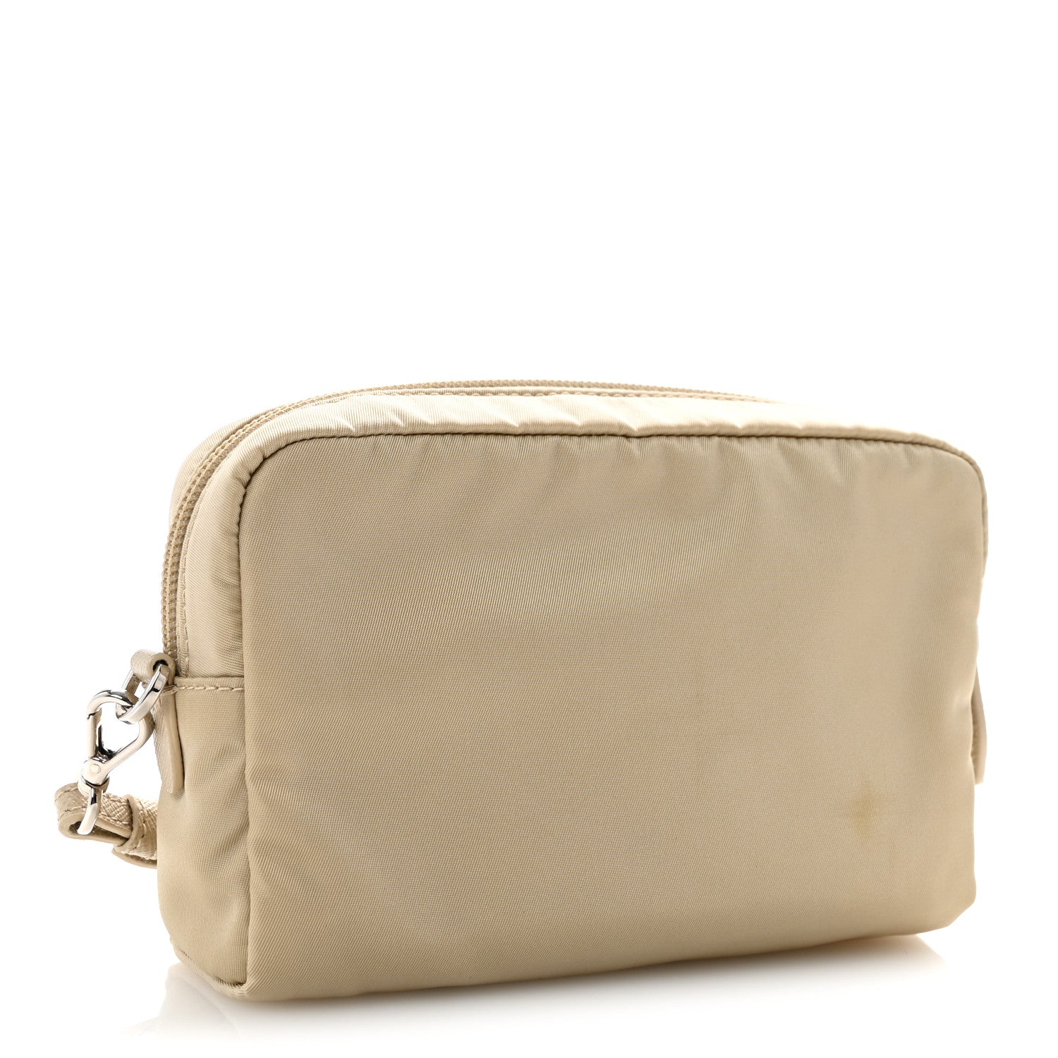 Prada Tessuto Nylon Vela Saffiano Necessaire Wristlet Pouch Cammeo 3 of 10