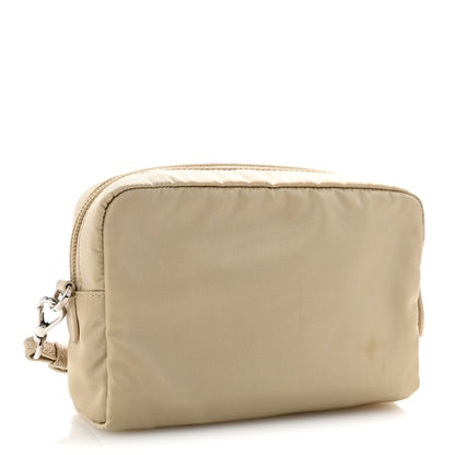 Prada Tessuto Nylon Vela Saffiano Necessaire Wristlet Pouch Cammeo 3 of 10