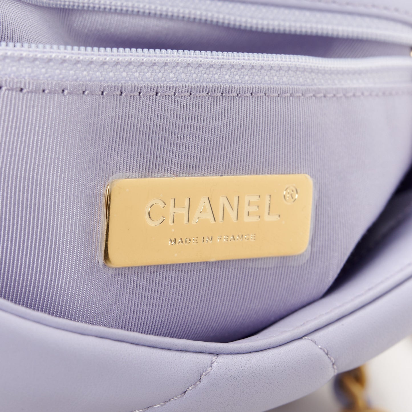 Lambskin Quilted Medium Chanel 19 Flap Light Purple