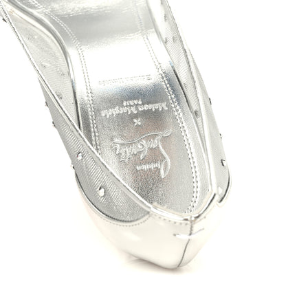 Christian Louboutin X MAISON MARGIELA Rete Glitter Specchio Bridiela Una Strass Tabi Pumps 39.5 Silver 7 of 8