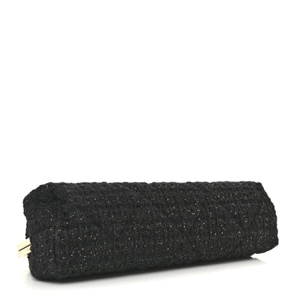 Chanel Tweed Quilted Kiss Lock Clutch Black 4 of 8