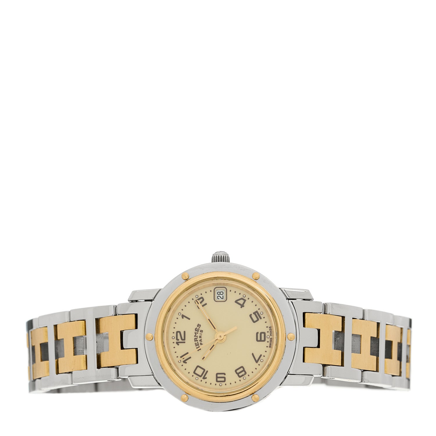 Hermes Stainless Steel 24mm Clipper Quartz Watch Gold 2 of 4