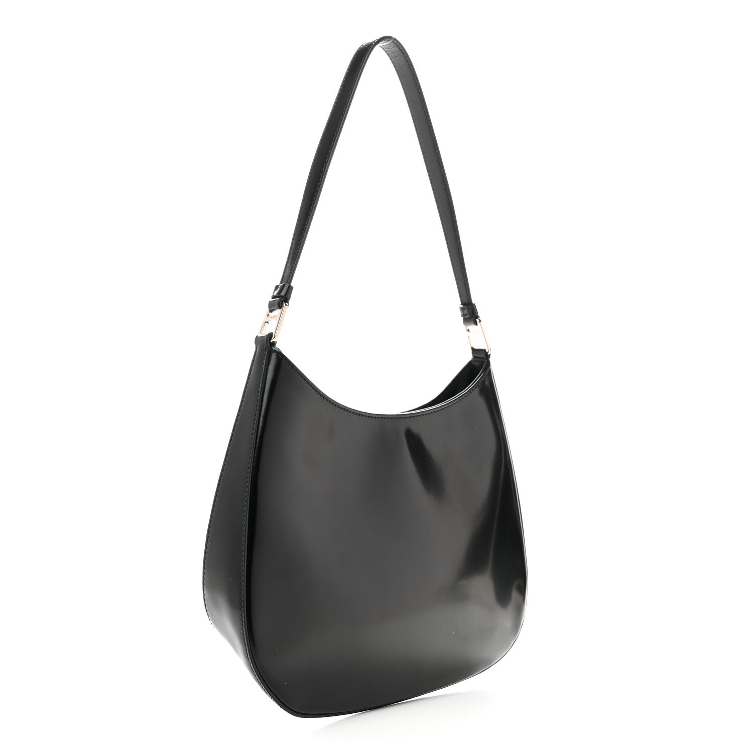 Prada Spazzolato Cleo Shoulder Bag Black 3 of 12