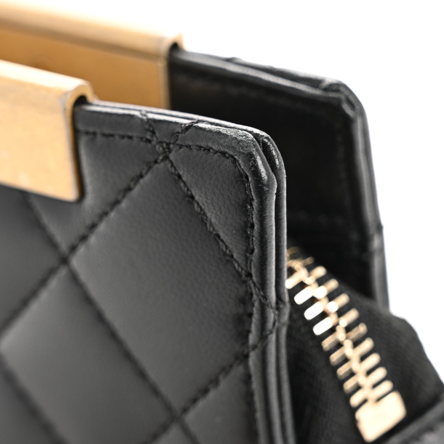 Chanel Lambskin Metallic Calfskin Crocodile Embossed Clutch Black Gold 12 of 12