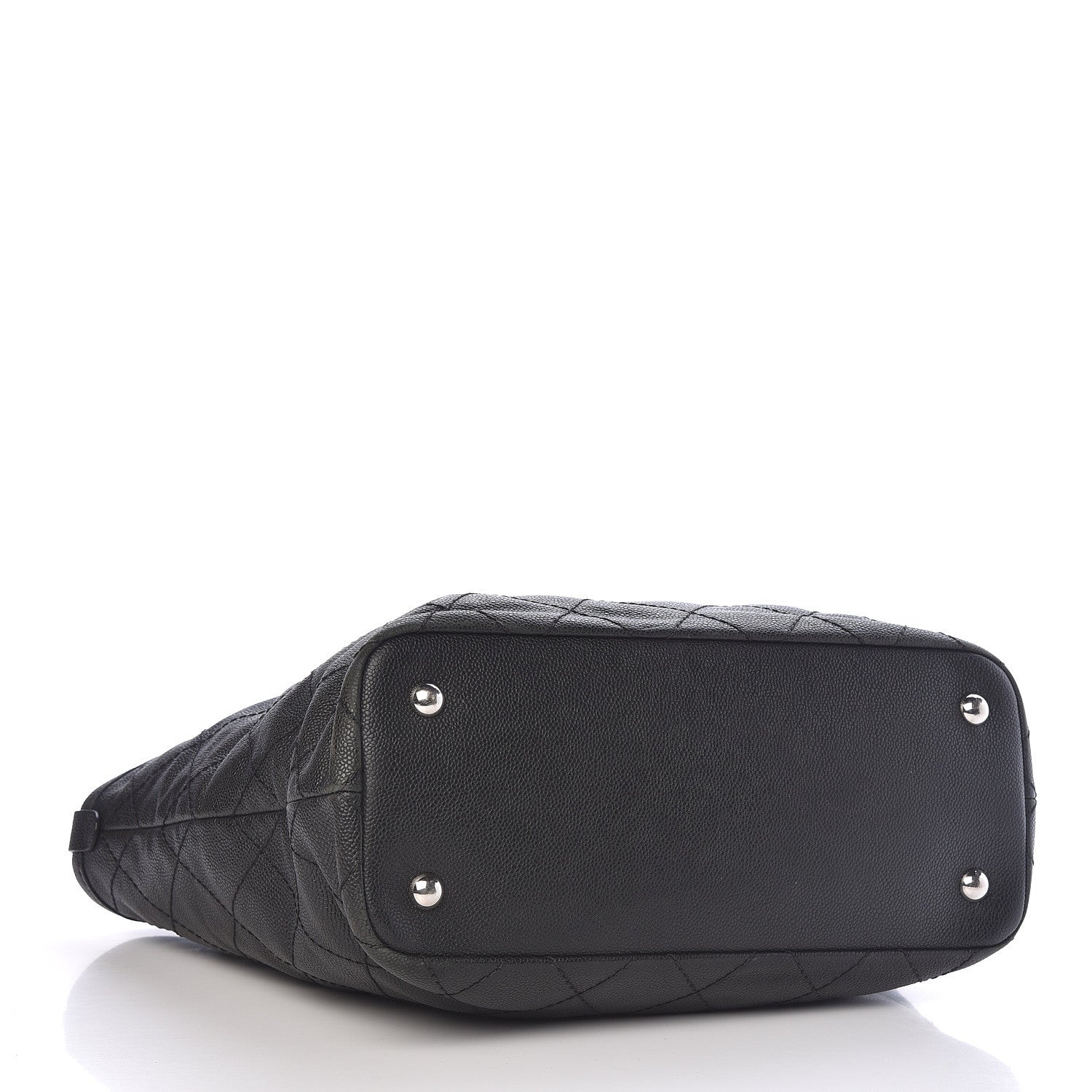 Chanel Grained Calfskin Quilted Large Daily Shopping Tote Black 4 of 10