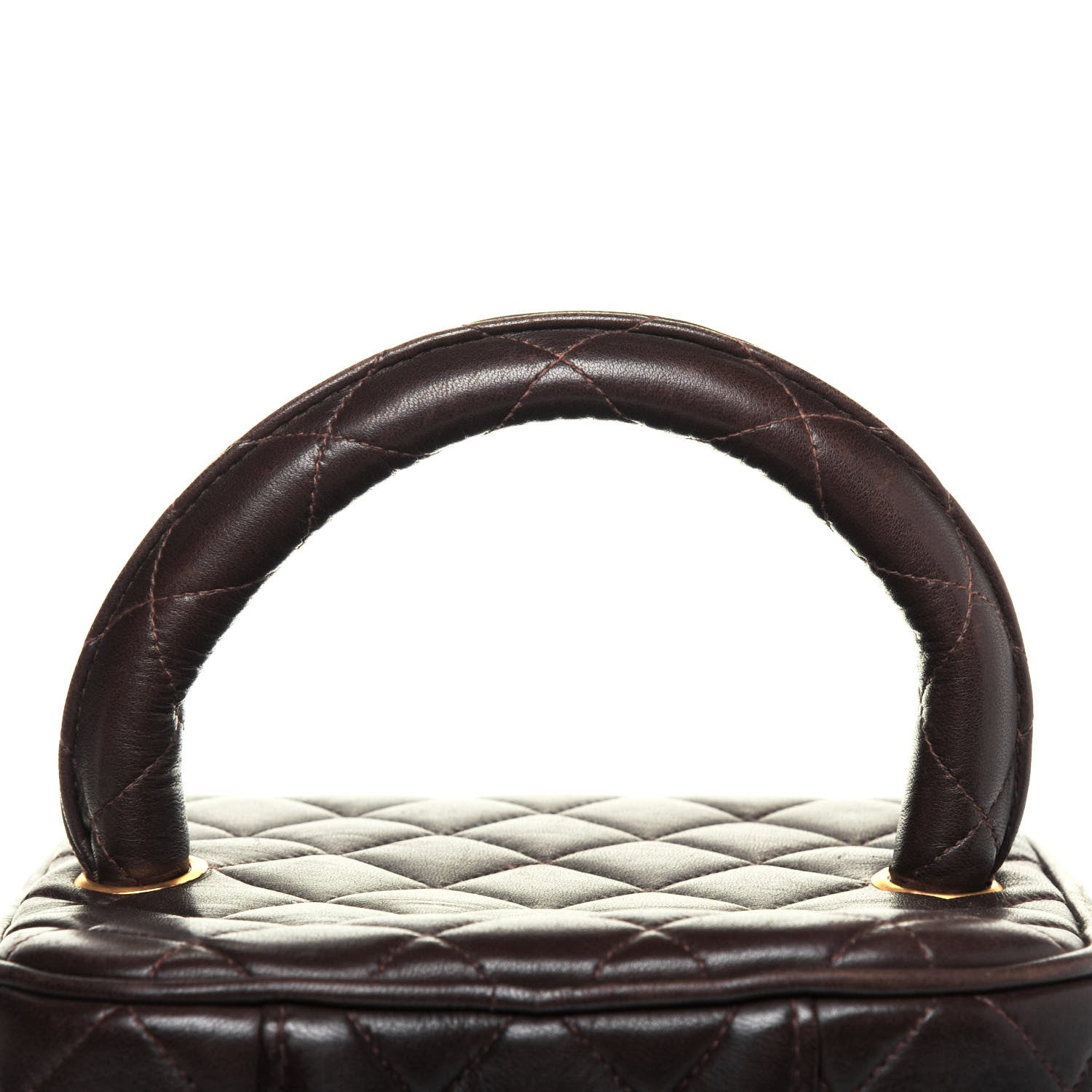 Chanel Lambskin Quilted Cosmetic Vanity Bag Brown 16 of 16