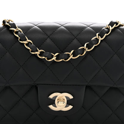 Chanel Lambskin Quilted Mini Rectangular Flap Black 8 of 11