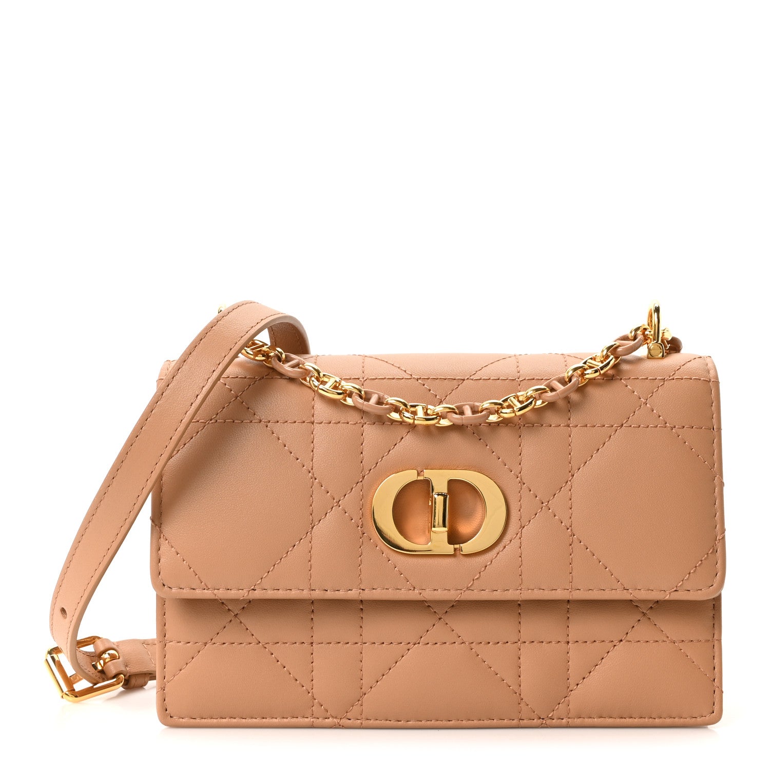 Christian Dior Lambskin Macrocannage Mini Miss Caro Bag Tan 1 of 10
