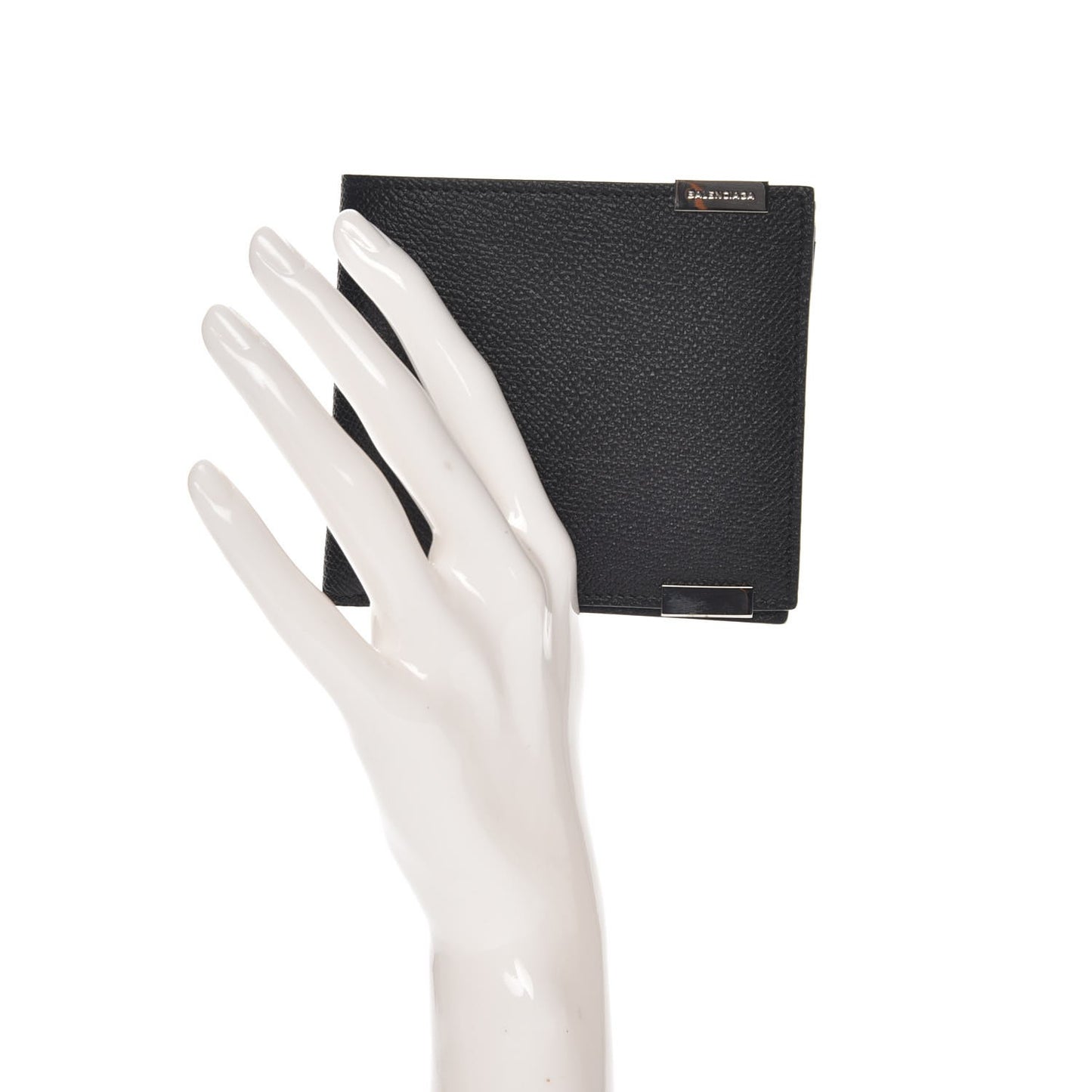 Grained Calfskin Phileas Square Wallet Black