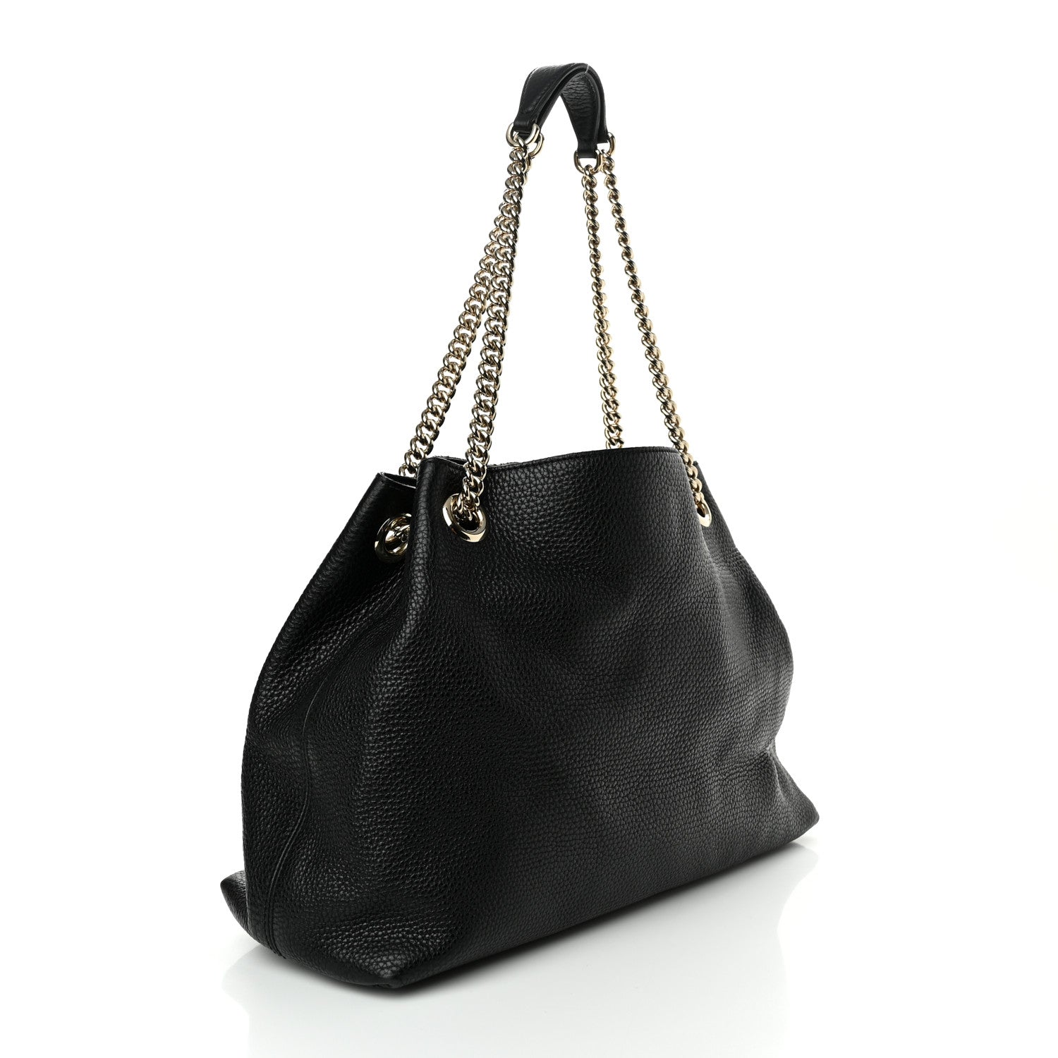 Gucci Pebbled Calfskin Medium Soho Chain Shoulder Bag Black 3 of 13