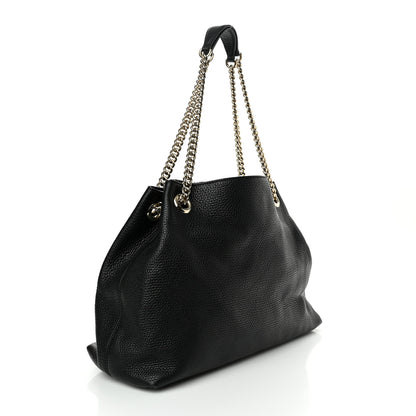 Gucci Pebbled Calfskin Medium Soho Chain Shoulder Bag Black 3 of 13