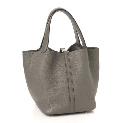 Hermes Taurillon Clemence Picotin Lock 22 MM Etain 3 of 10