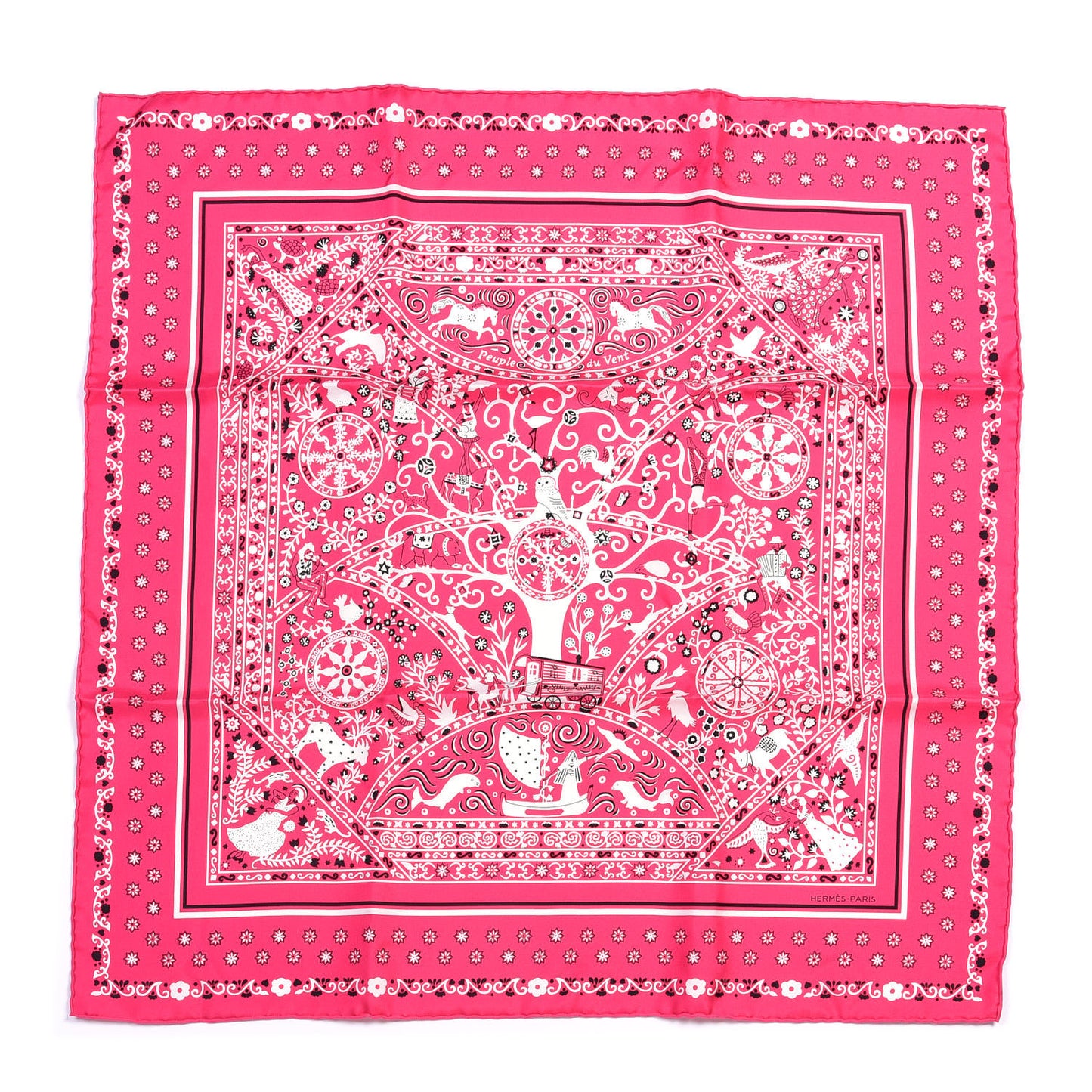 Silk Bandana Peuple Du Vent Scarf 55 Rode Indien White Black