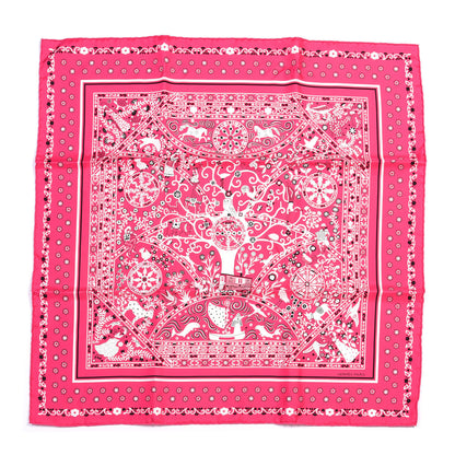 Hermes Silk Bandana Peuple Du Vent Scarf 55 Rode Indien White Black 1 of 5