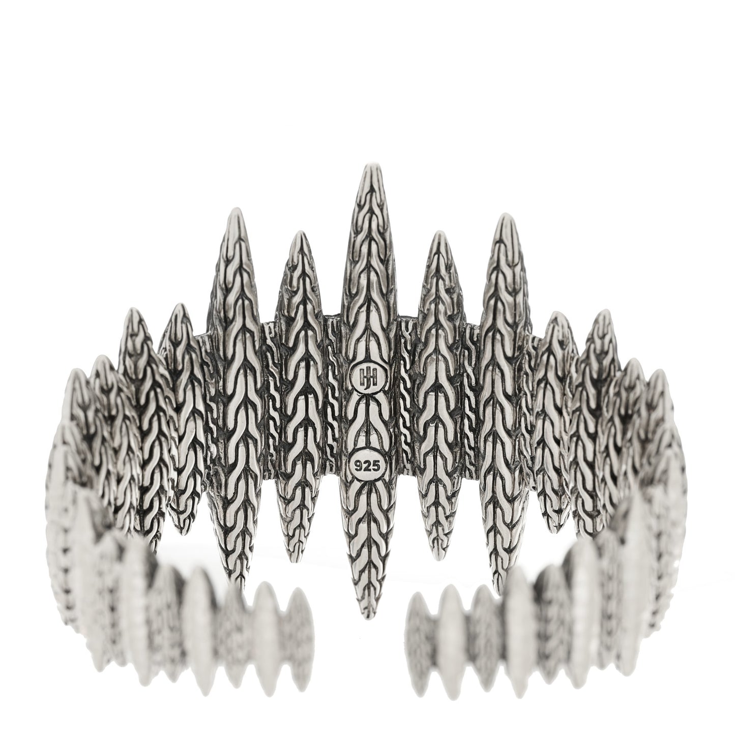 Sterling Silver Classic Chain Spear Cuff Bracelet