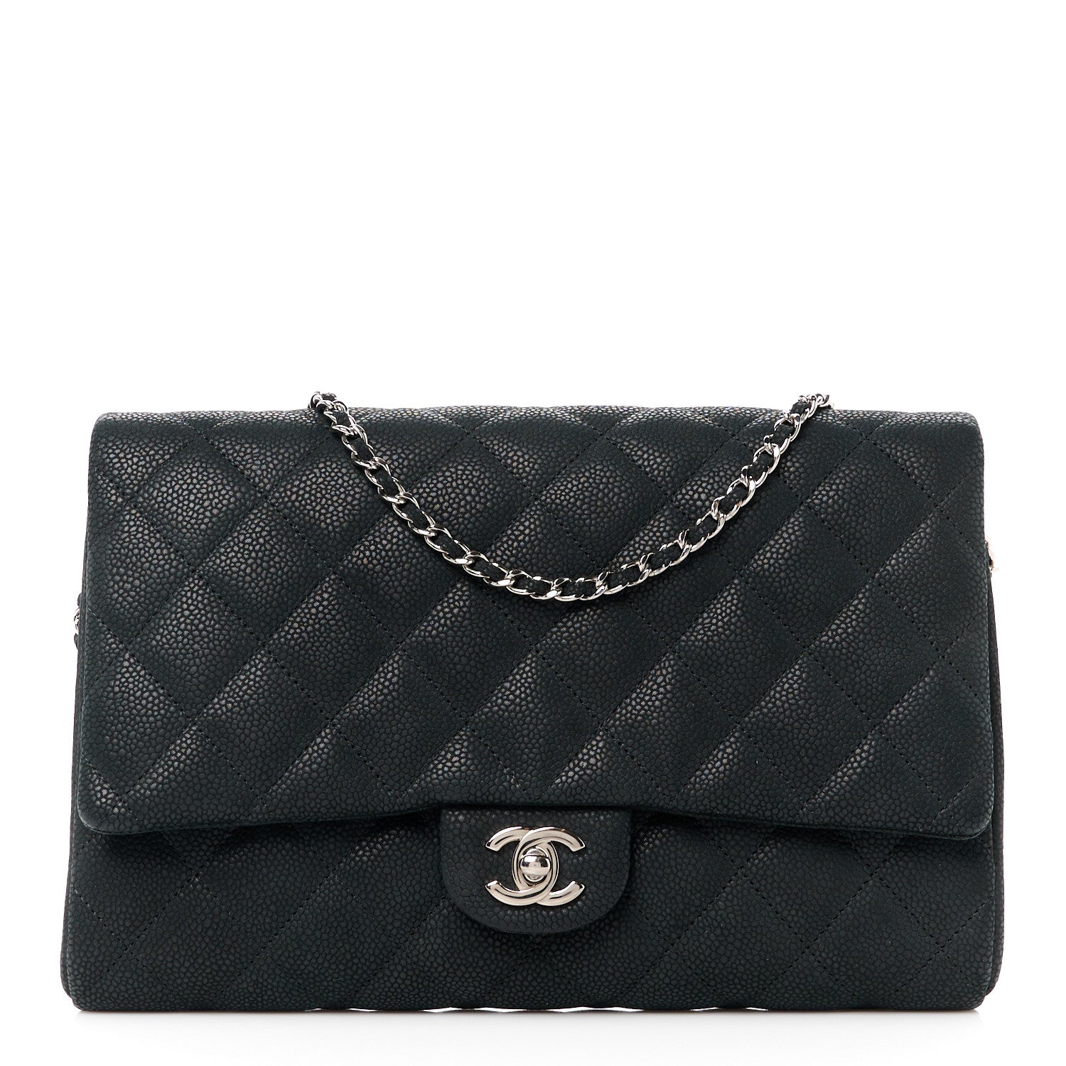 Chanel Iridescent Caviar Quilted Clutch With Chain Flap Black 1 of 12
