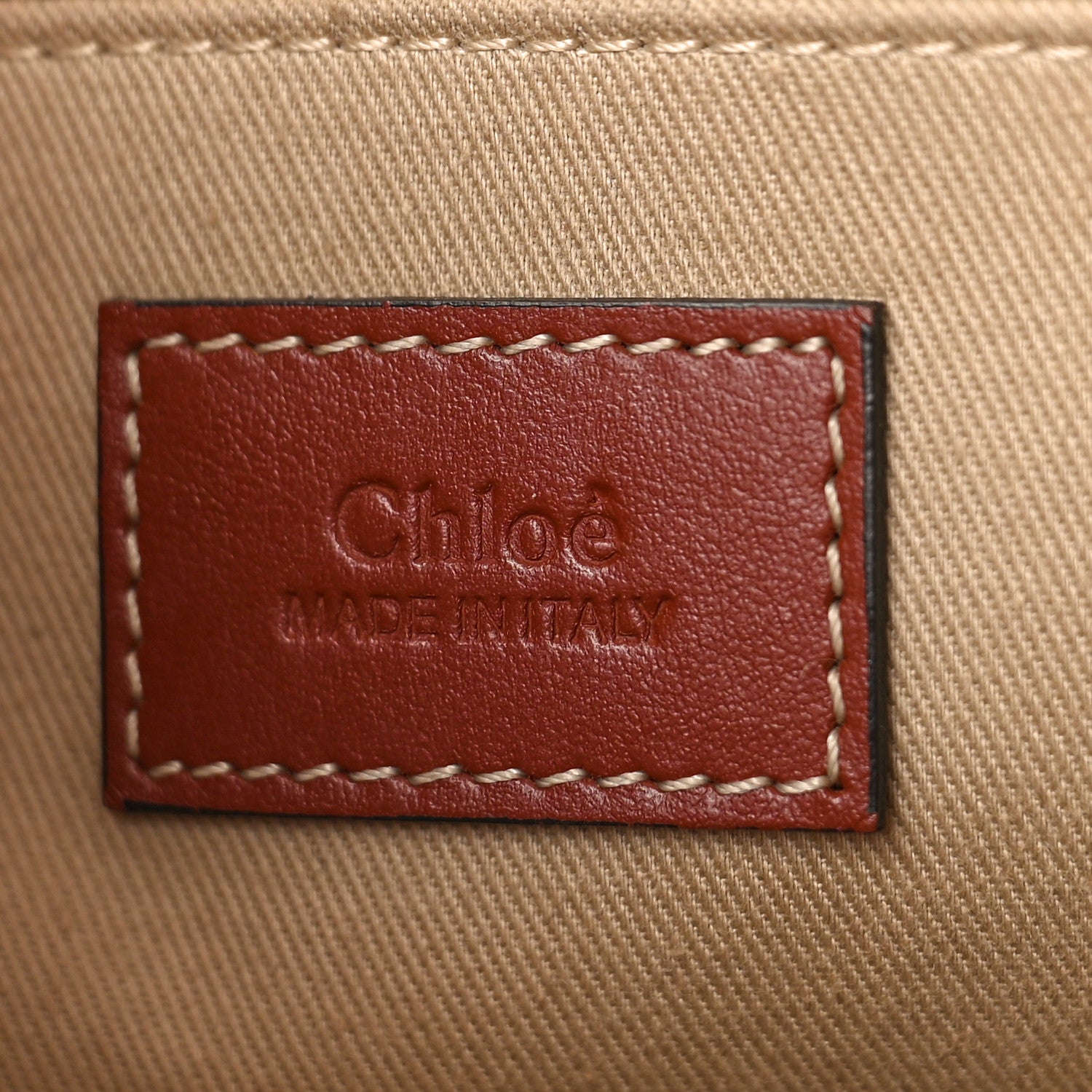 Chloe Calfskin Medium Woody Ribbon Tote Sepia Brown 6 of 14