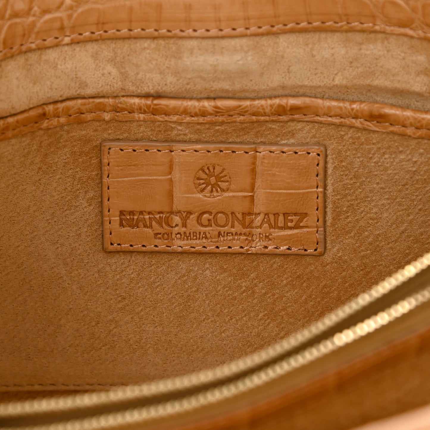 Crocodile Shoulder Bag Beige