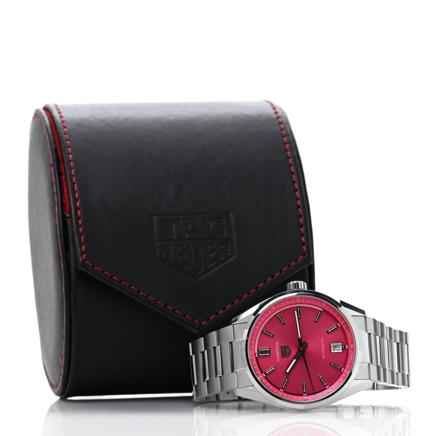 Stainless Steel 36mm Carrera Date Automatic Watch Pink WBN2313