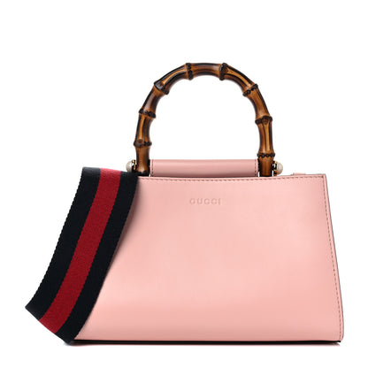Gucci Nappa Bamboo Web Mini Nymphaea Top Handle Bag Perfect Pink Mystic White 1 of 12