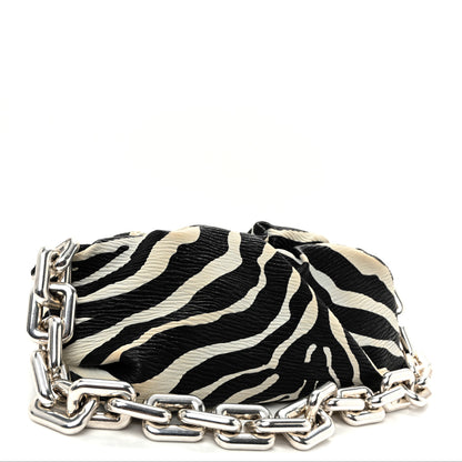 Bottega Veneta Nappa Zebra Print The Pouch Chain White Black 3 of 10
