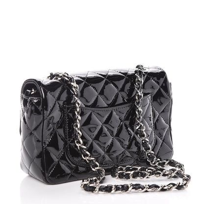 Chanel Patent Calfskin Quilted Mini Rectangular Flap Black 3 of 10