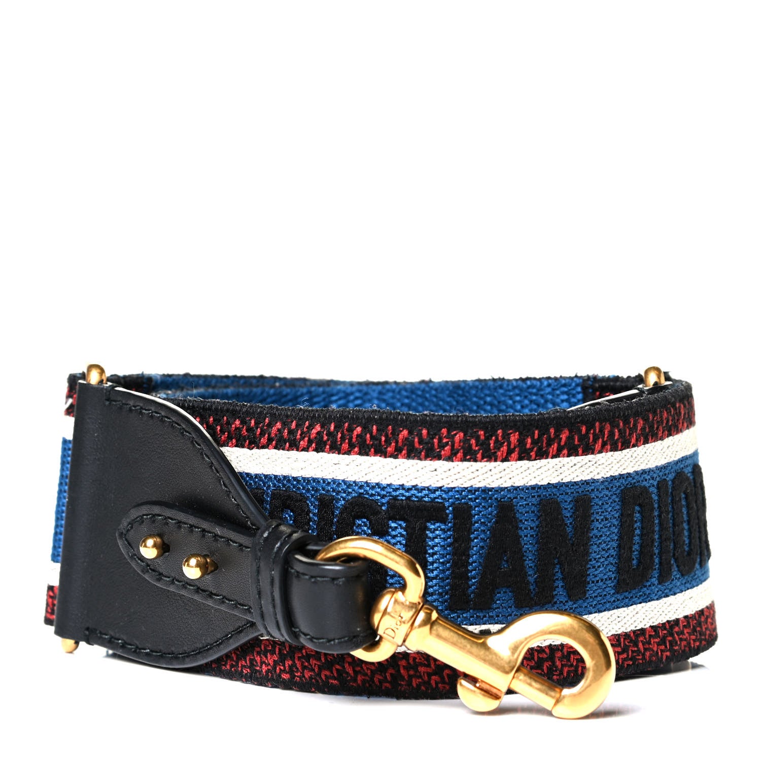 Christian Dior Canvas Embroidered Book Shoulder Strap Blue Multicolor 1 of 4