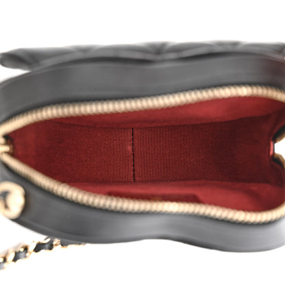 Chanel Lambskin Quilted CC In Love Heart Clutch With Chain Black 4 of 9