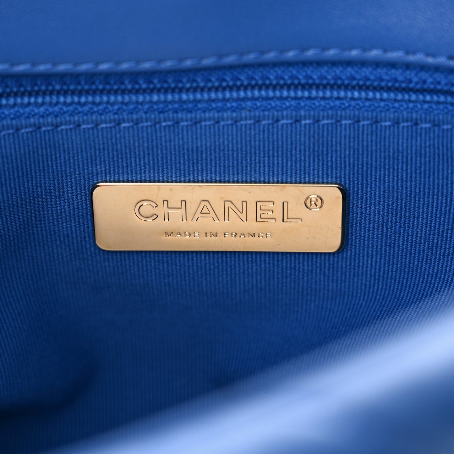 Lambskin Quilted Medium Chanel 19 Flap Blue