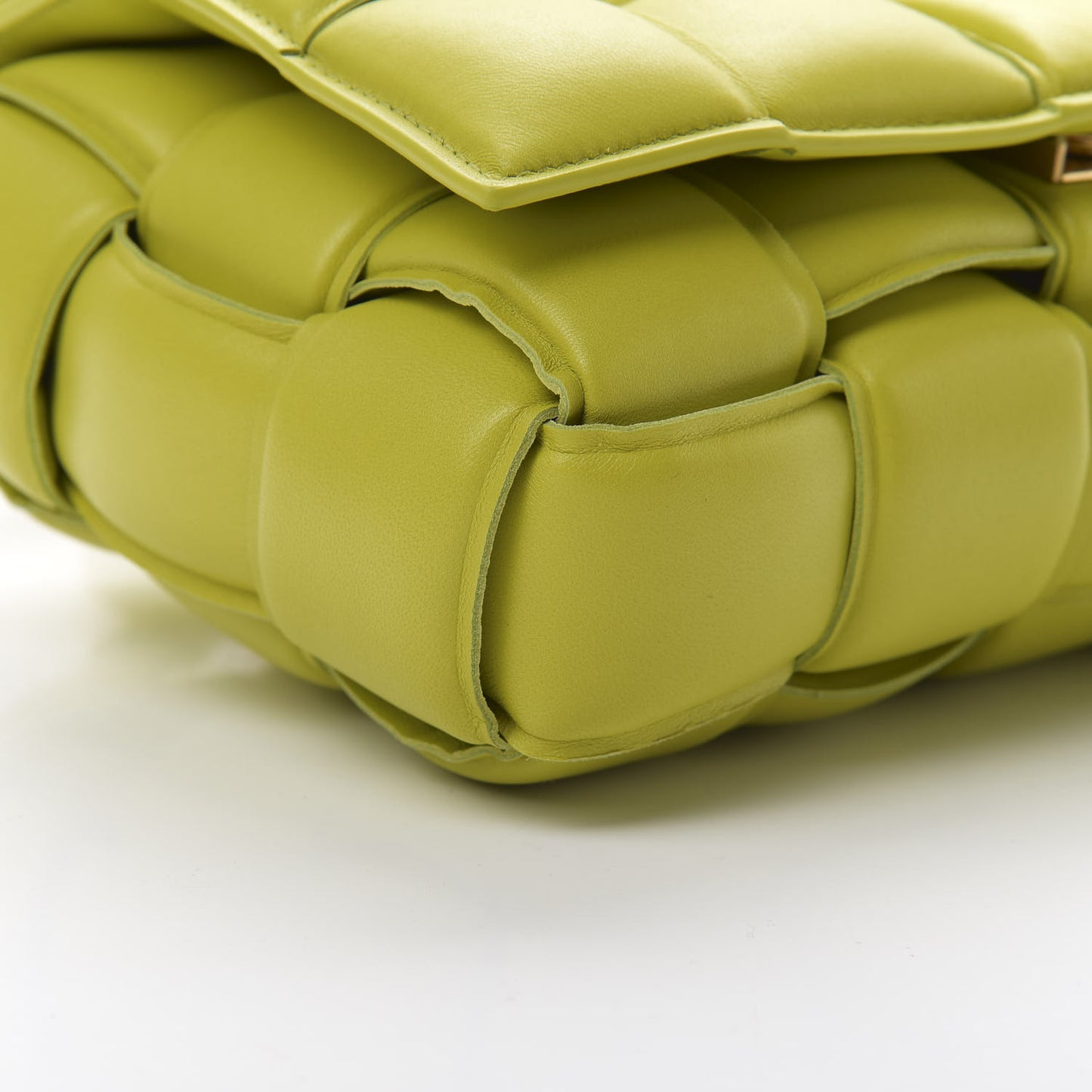 Nappa Maxi Intreccio Padded Cassette Crossbody Bag Kiwi