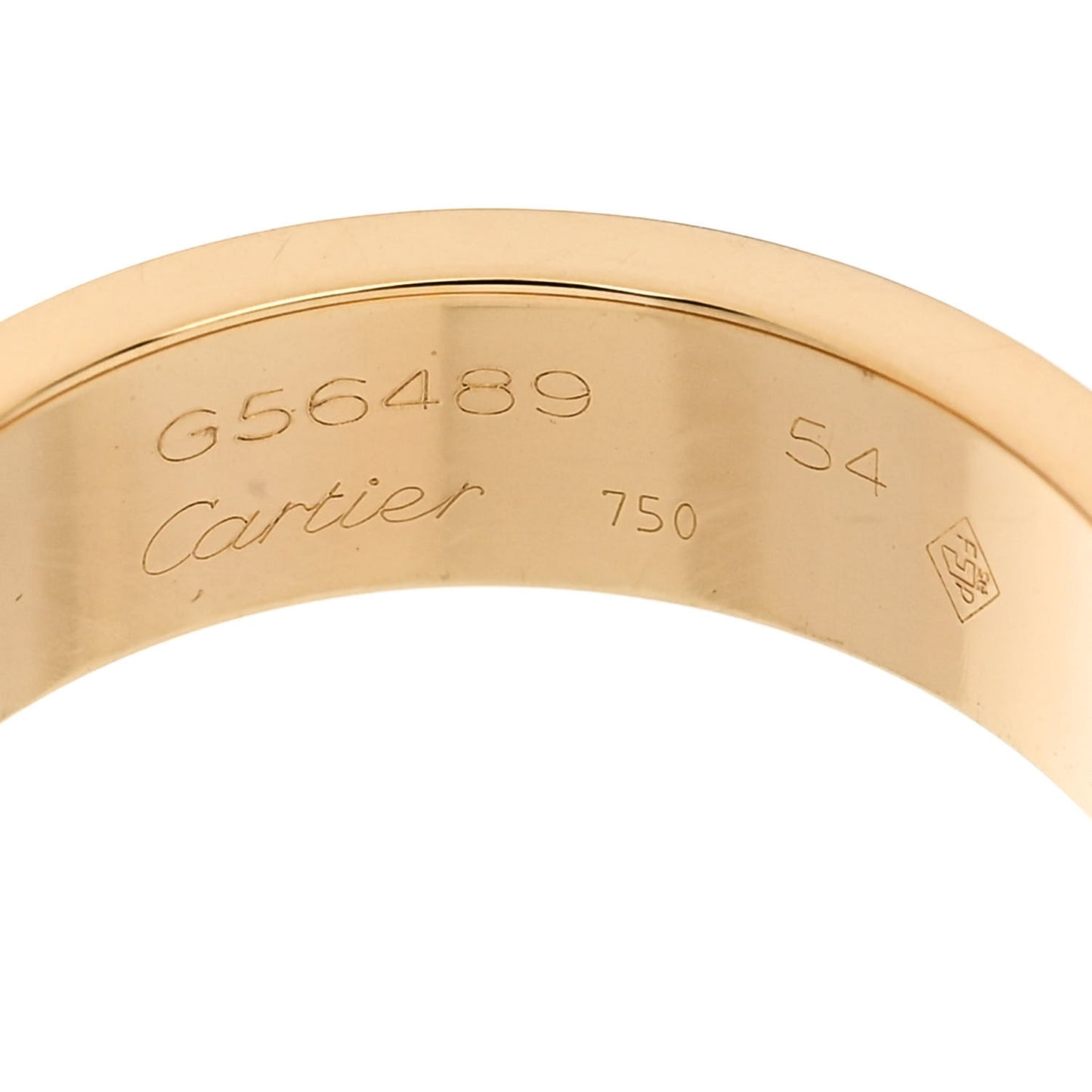 18K Yellow Gold 5.5mm LOVE Ring 54 6.75