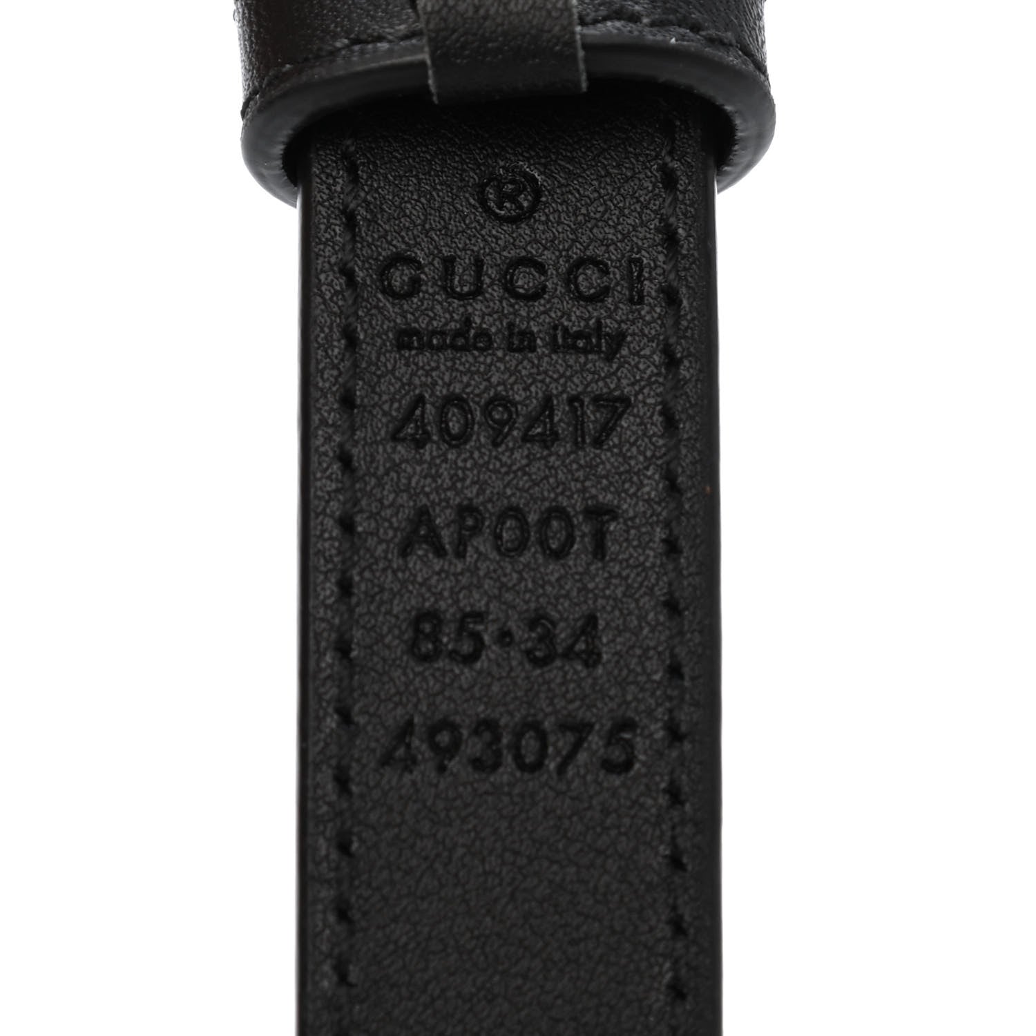 Gucci Calfskin Double G 20mm Belt 85 34 Black 3 of 5