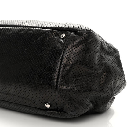 Chanel Calfskin Perforated Large Drill Accordion Flap Black 10 of 10