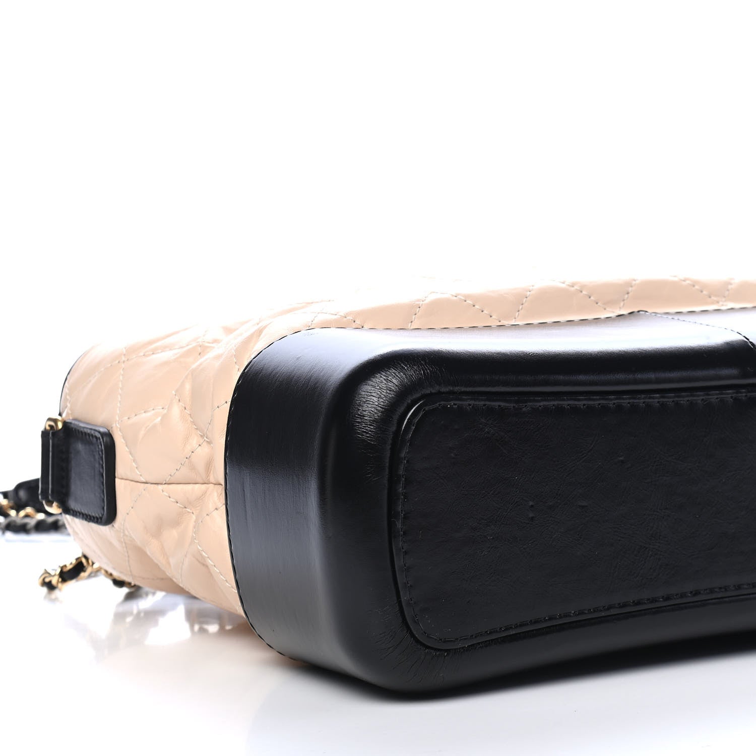 Chanel Aged Calfskin Quilted Medium Gabrielle Hobo Beige Black 8 of 9