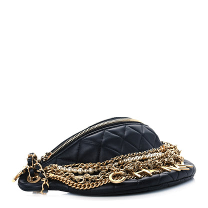 Chanel Lambskin Quilted All About Chains Waist Belt Bag Black 4 of 11