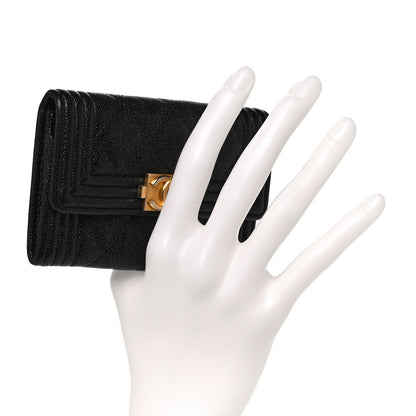Chanel Caviar Quilted Boy Flap Card Holder Black 2 of 10
