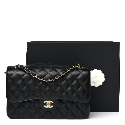 Chanel Caviar Quilted Jumbo Double Flap Black 9 of 9