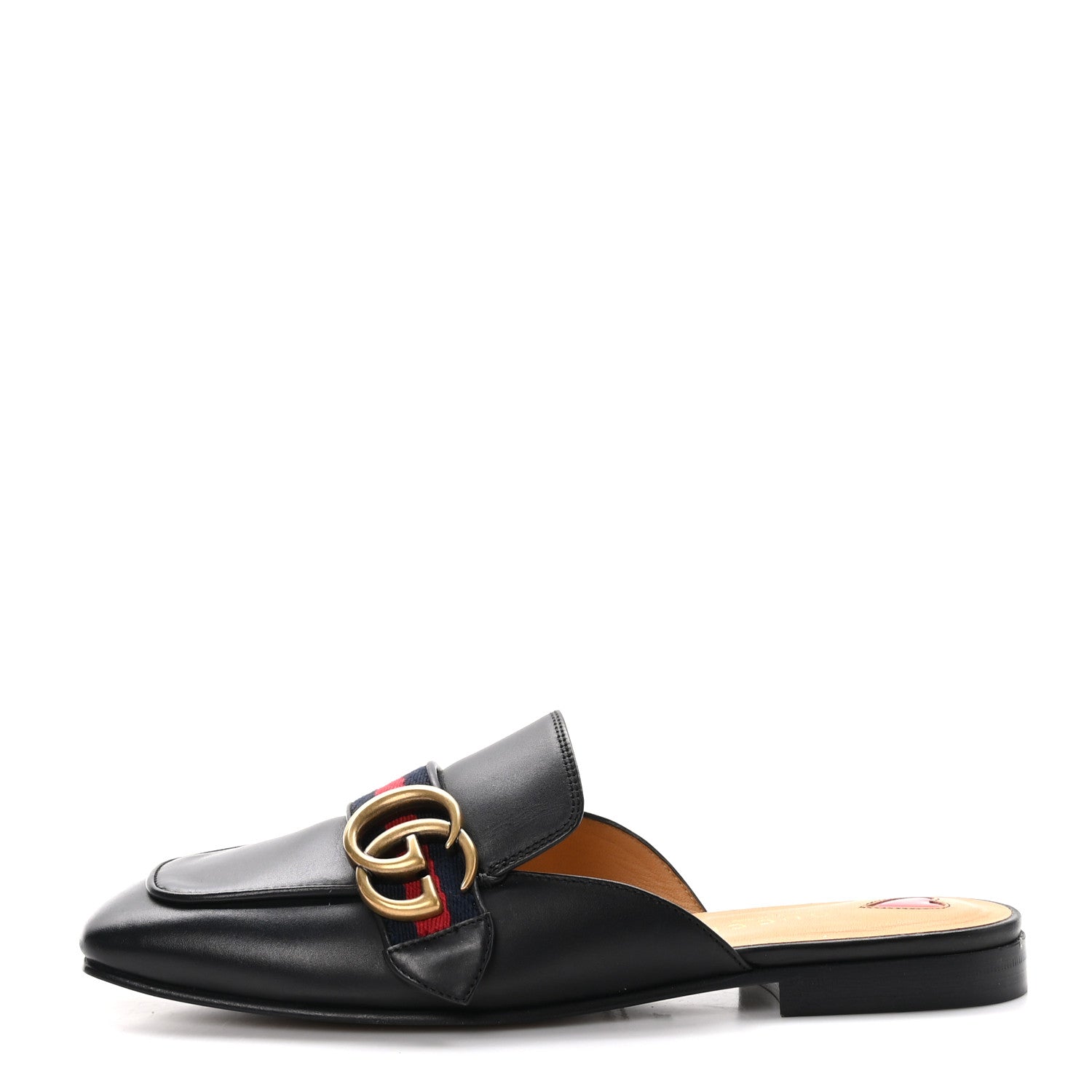 Gucci Calfskin Web Womens Peyton GG Slippers 36 Black 1 of 9