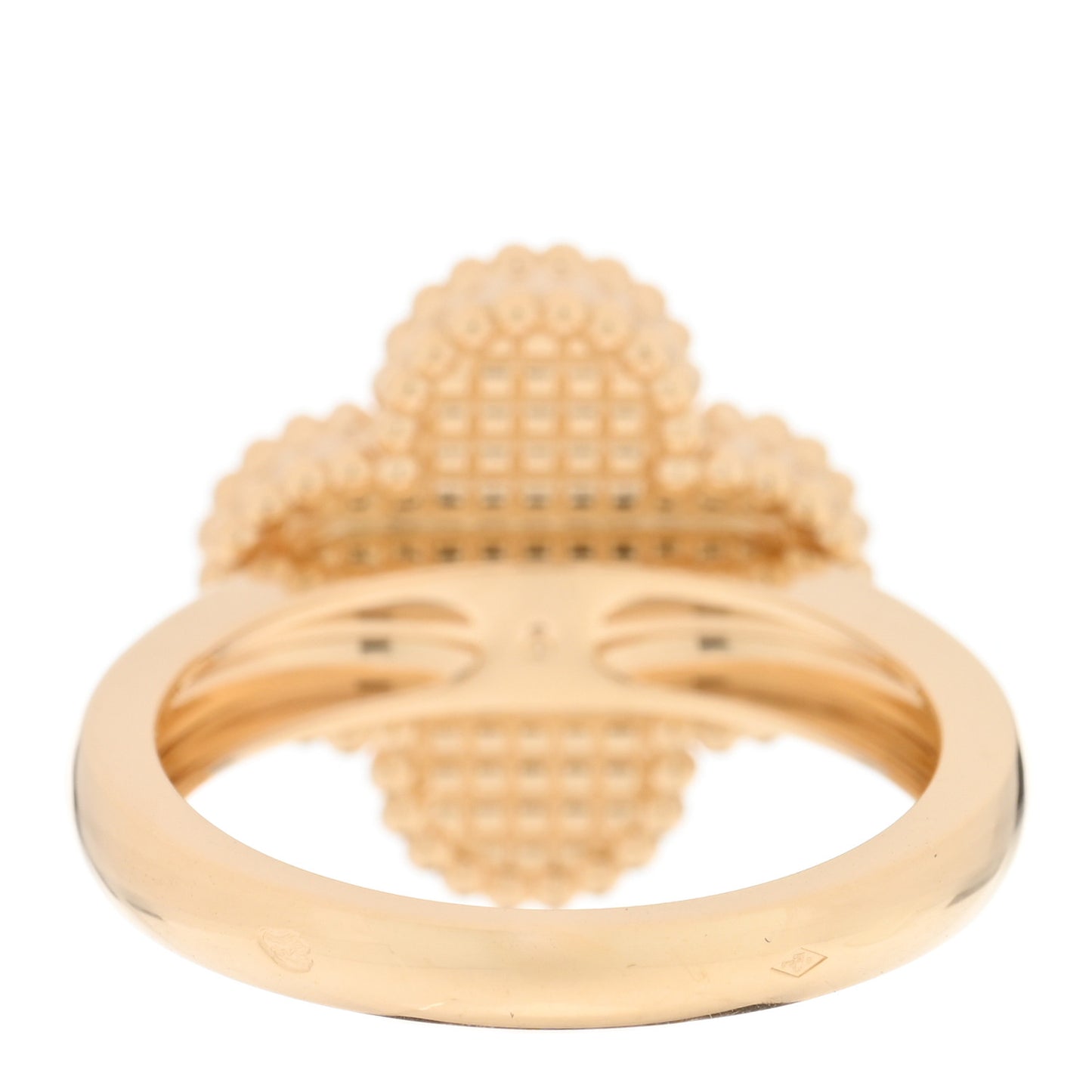 18K Yellow Gold Guilloche Vintage Alhambra Ring 52 6