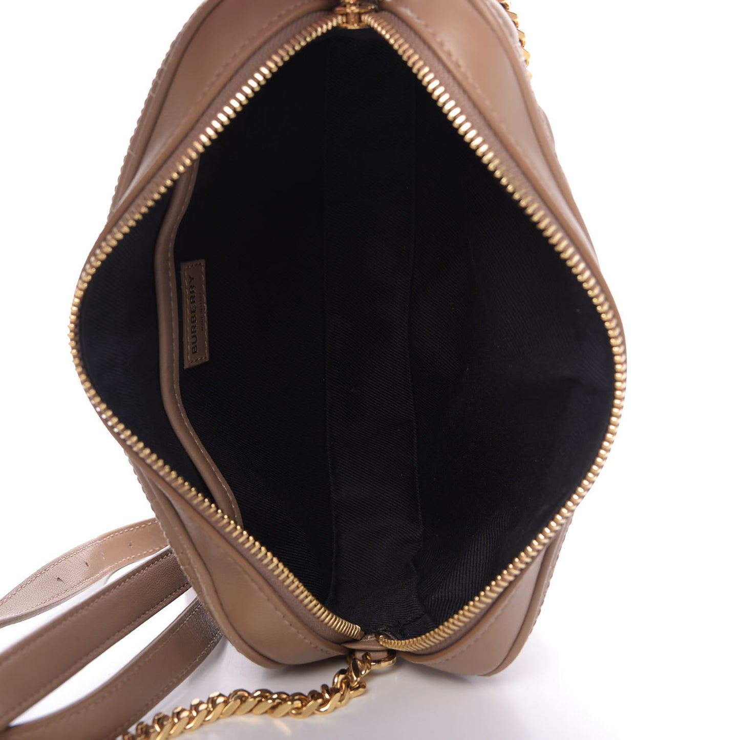 Lambskin Quilted Camera Bag Camel