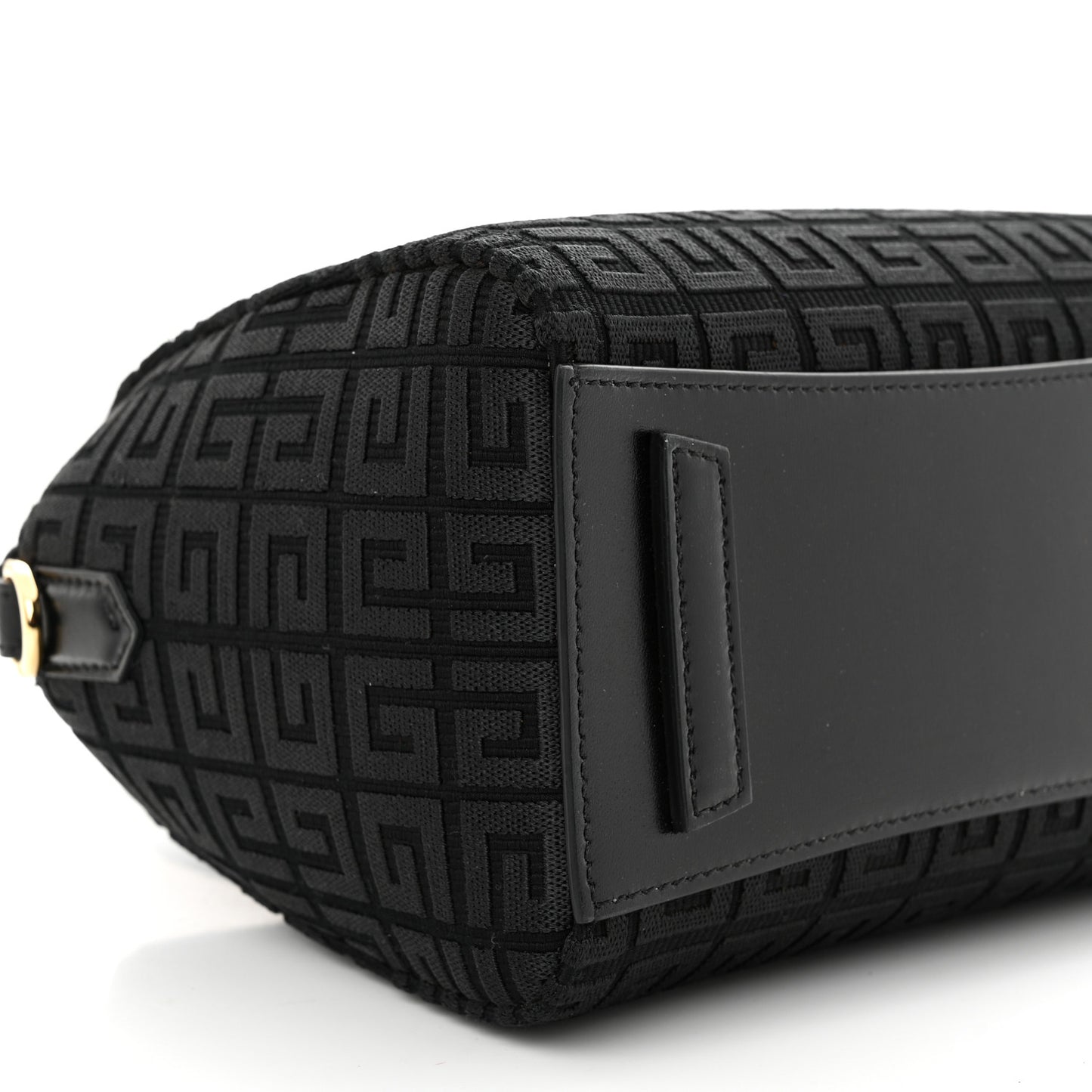Canvas Jacquard Embroidered Calfskin 4G Mini Antigona Black