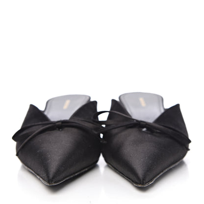 Balenciaga Satin Pointed Toe Knife 40mm Mules 37 Black 2 of 13