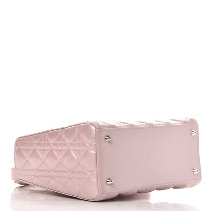 Christian Dior Pearly Lambskin Cannage Medium Lady Dior Lotus 4 of 8