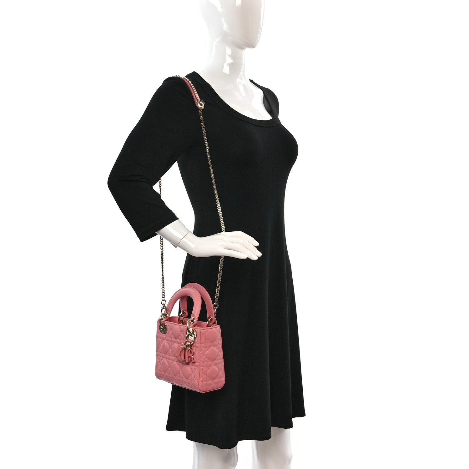 Christian Dior Lambskin Cannage Mini Lady Dior Pink 2 of 10