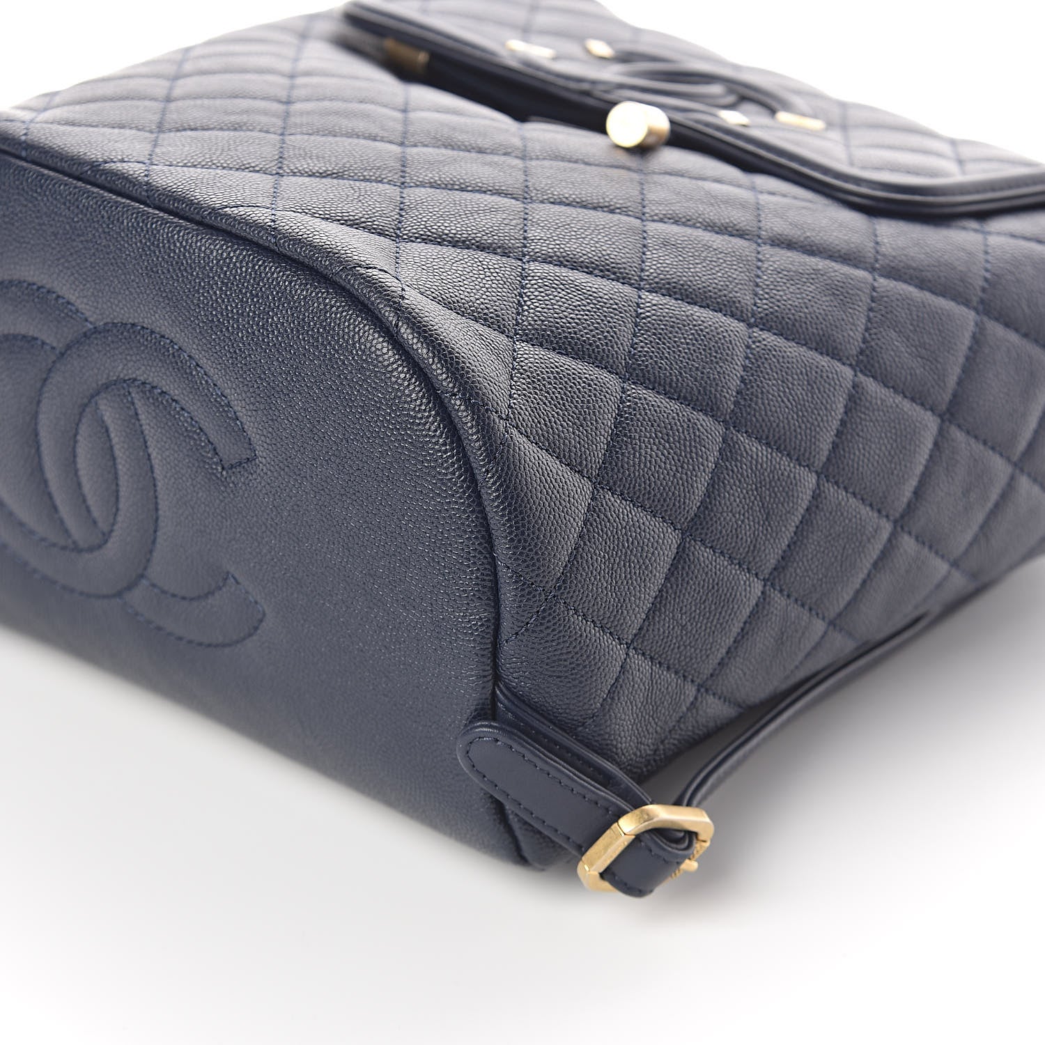 Chanel Caviar Quilted Filigree Backpack Navy 10 of 10