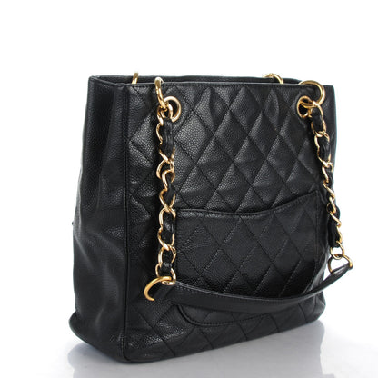 Chanel Caviar Quilted Petit Shopping Tote PST Black 3 of 8