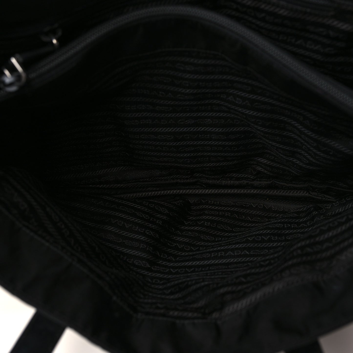 Nylon Vela Drawstring Shopping Tote Black